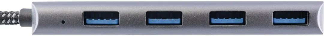 InLine USB-C Hub 4x USB-A 10Gbps - Aluminium - 15cm - Grijs