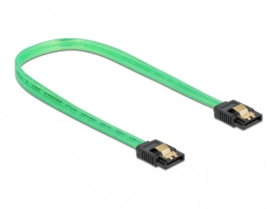 Delock SATA Kabel 6 Gb/s - 30cm - Groen UV Glow