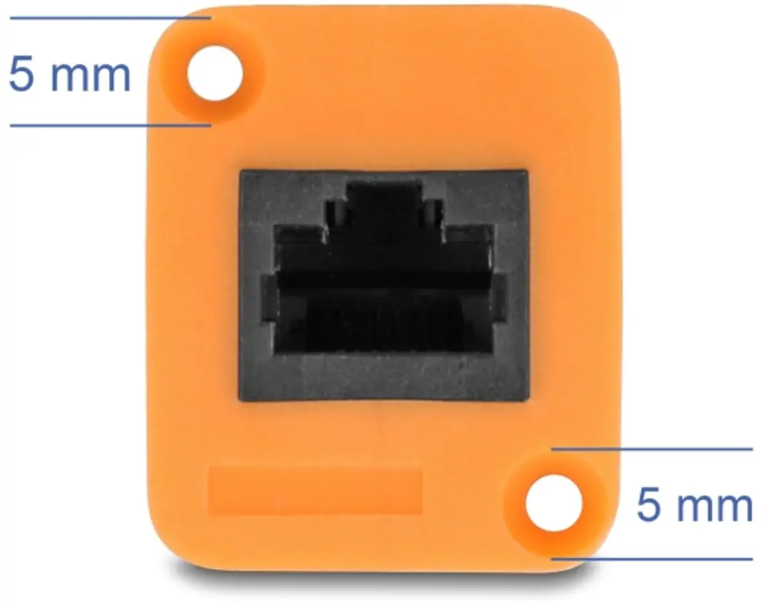 Delock D-Type RJ45 Kabelstekker naar Jack Cat.5e UTP - 30cm - Zwart/Oranje