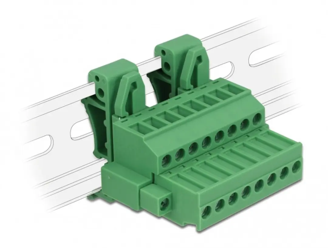 Delock Terminal block set for DIN rail 8 pin with screw lock