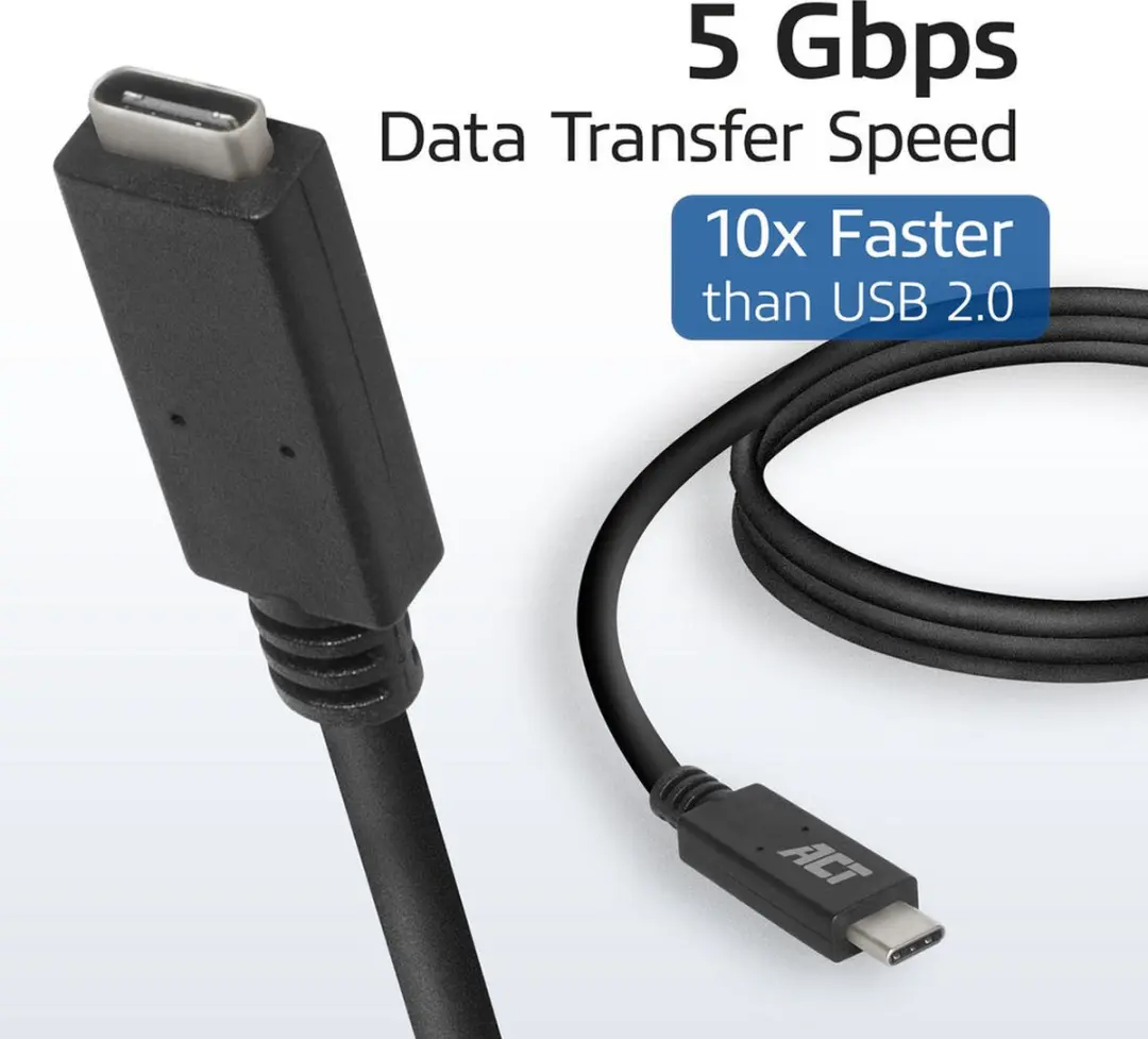 ACT USB-C Verlengkabel AC7412 2m - USB-C naar USB-C