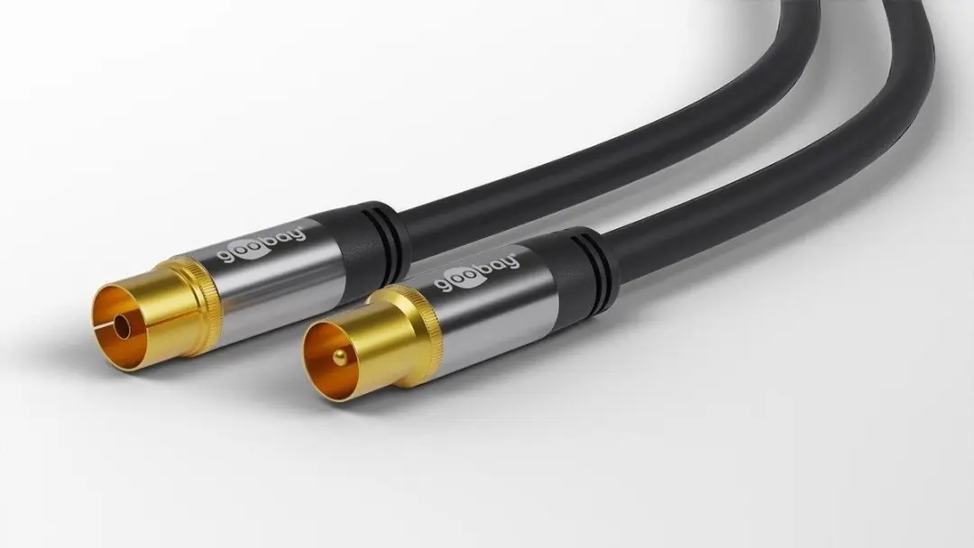 Goobay IEC Coaxkabel 10m - Verguld - Zwart