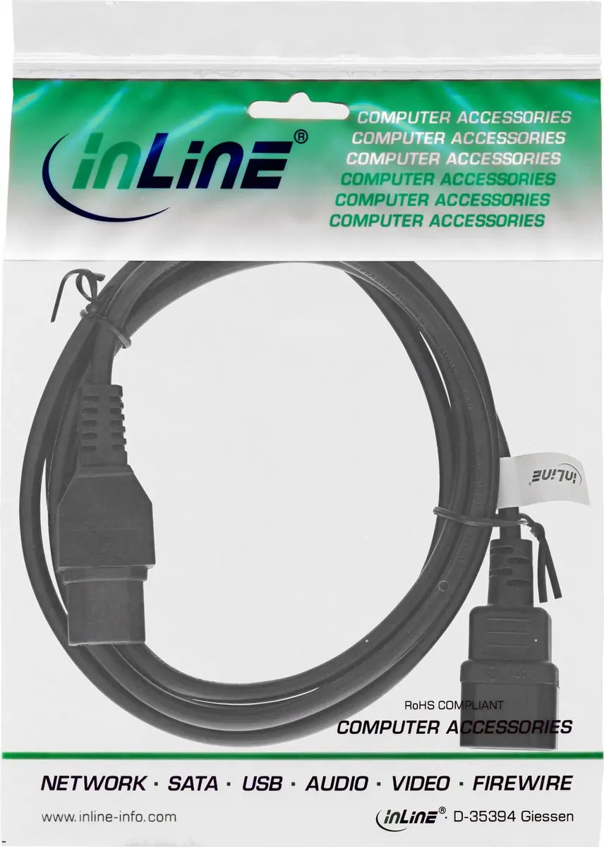 InLine C15-C14 Stroomkabel 3x1,00mm² - 5m