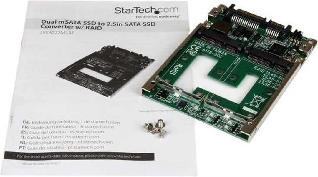 Startech 25SAT22MSAT mSATA naar 2,5 inch SATA RAID Adapter - Zwart
