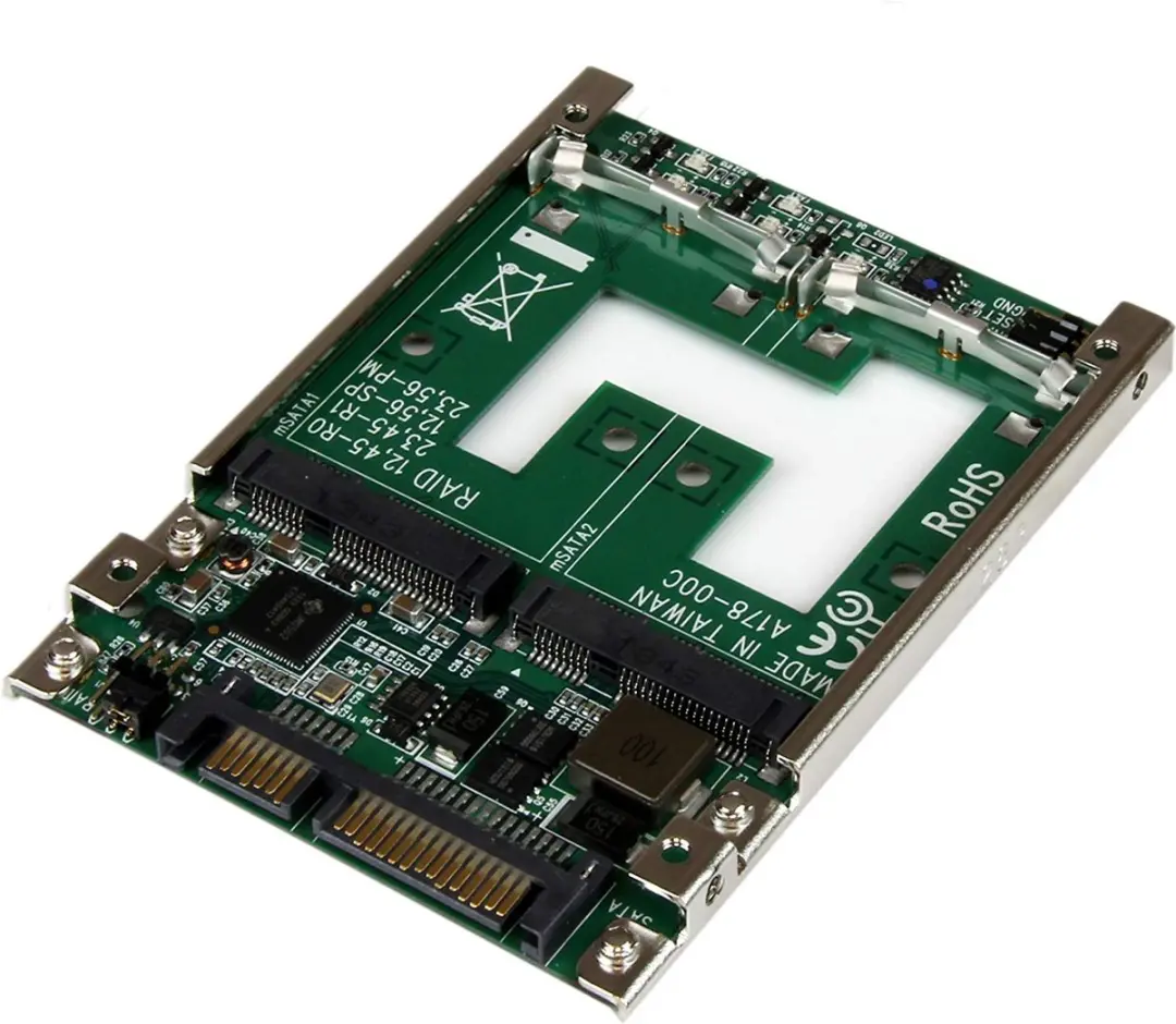 Startech 25SAT22MSAT mSATA naar 2,5 inch SATA RAID Adapter - Zwart