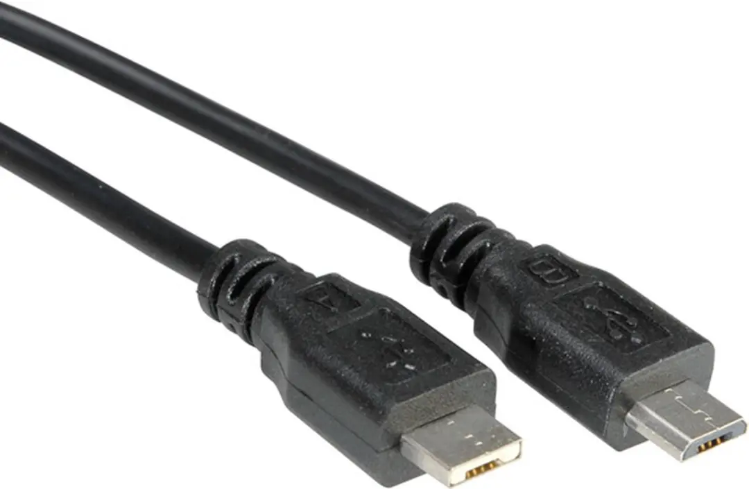 Roline USB 2.0 Micro USB A-B Kabel 1,8m - Zwart