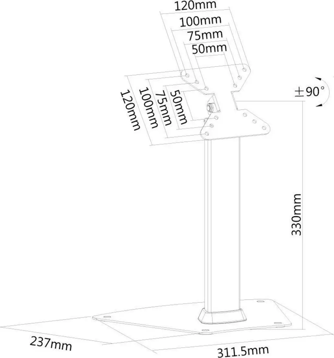Neomounts FPMA-D1500SILVER Monitorarm - 32" - Zilver - afbeelding 6 van 6