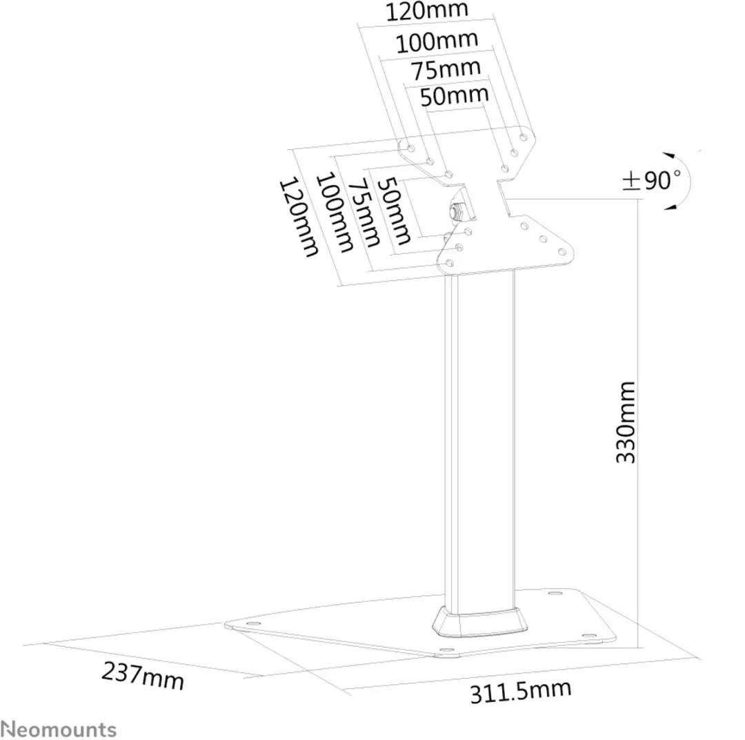 Neomounts FPMA-D1500SILVER Monitorarm - 32" - Zilver