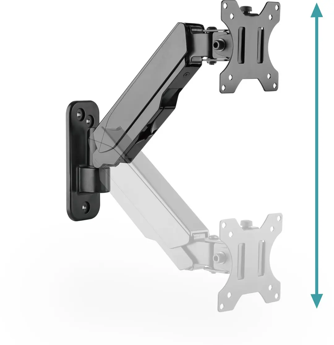Digitus DA-90396 Monitorwandbeugel 1-voudig 32" - Draaibaar & In hoogte verstelbaar - Zwart