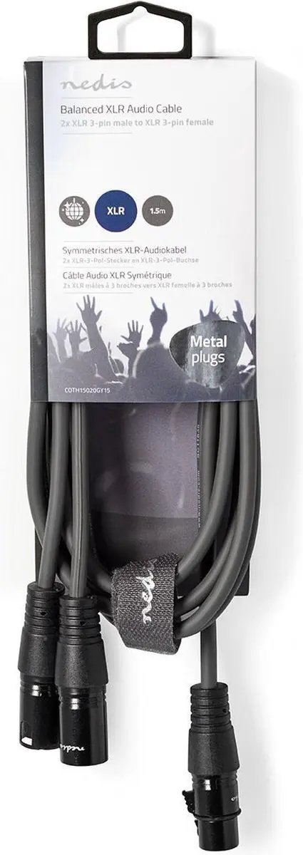 Nedis Gebalanceerde Audiokabel XLR 1.5m - Donkergrijs