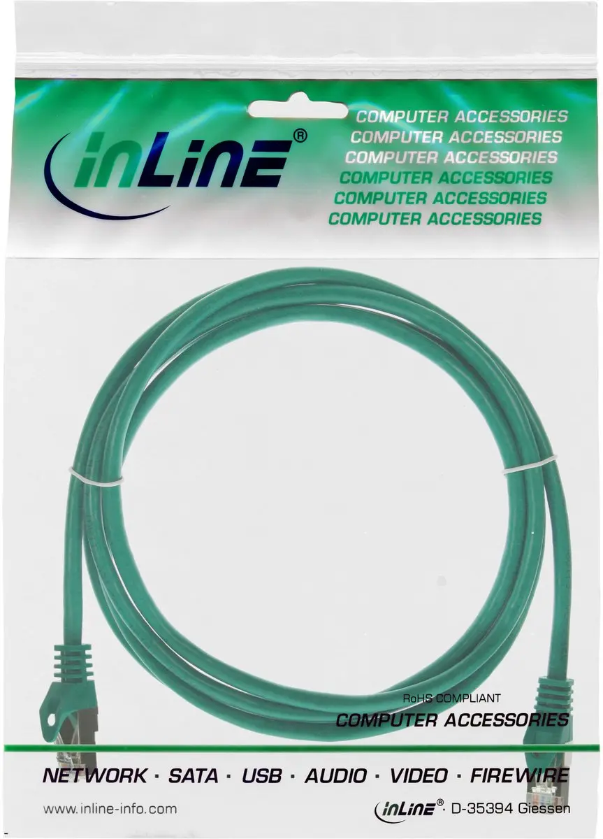 InLine Patchkabel SF/UTP Cat.5e Groen 0,5m