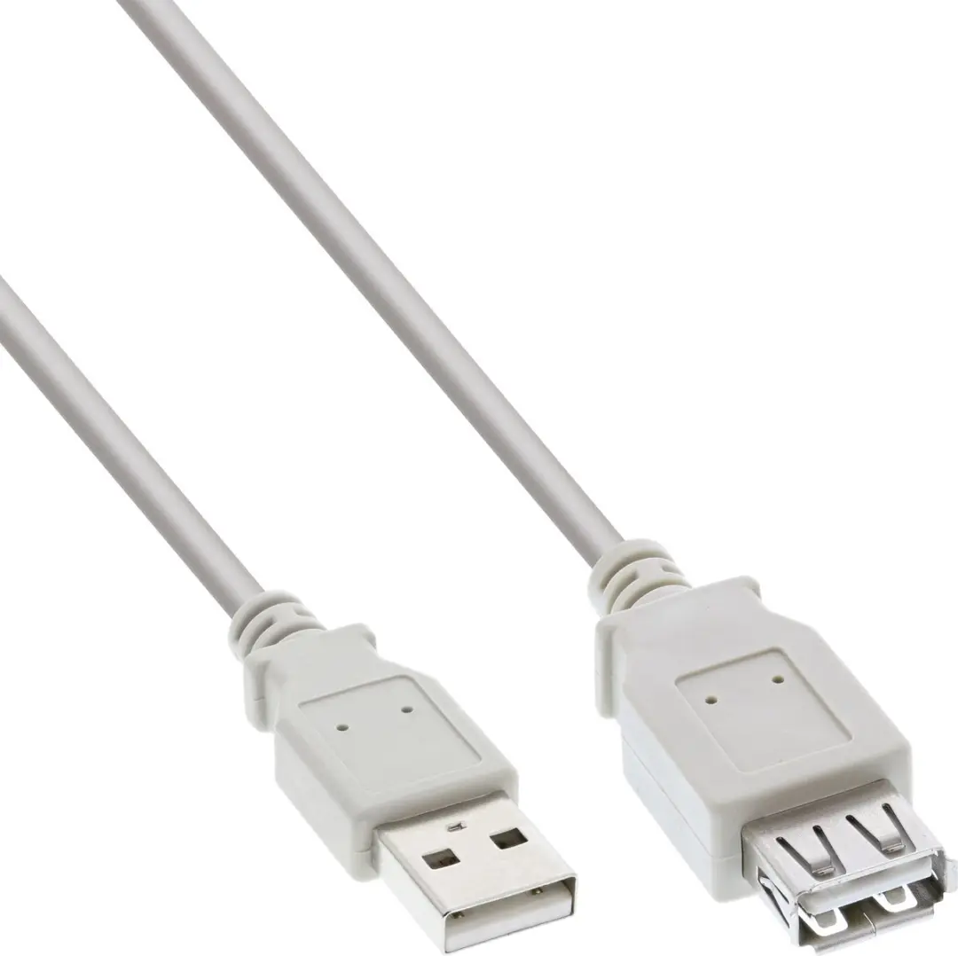 InLine USB Verlengkabel USB2.0 0,3m - Beige