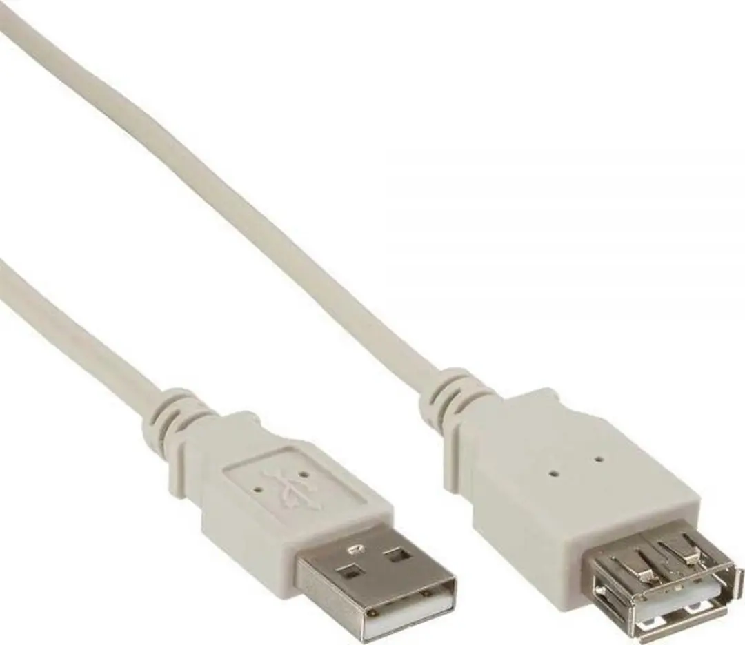 InLine USB Verlengkabel USB2.0 0,3m - Beige