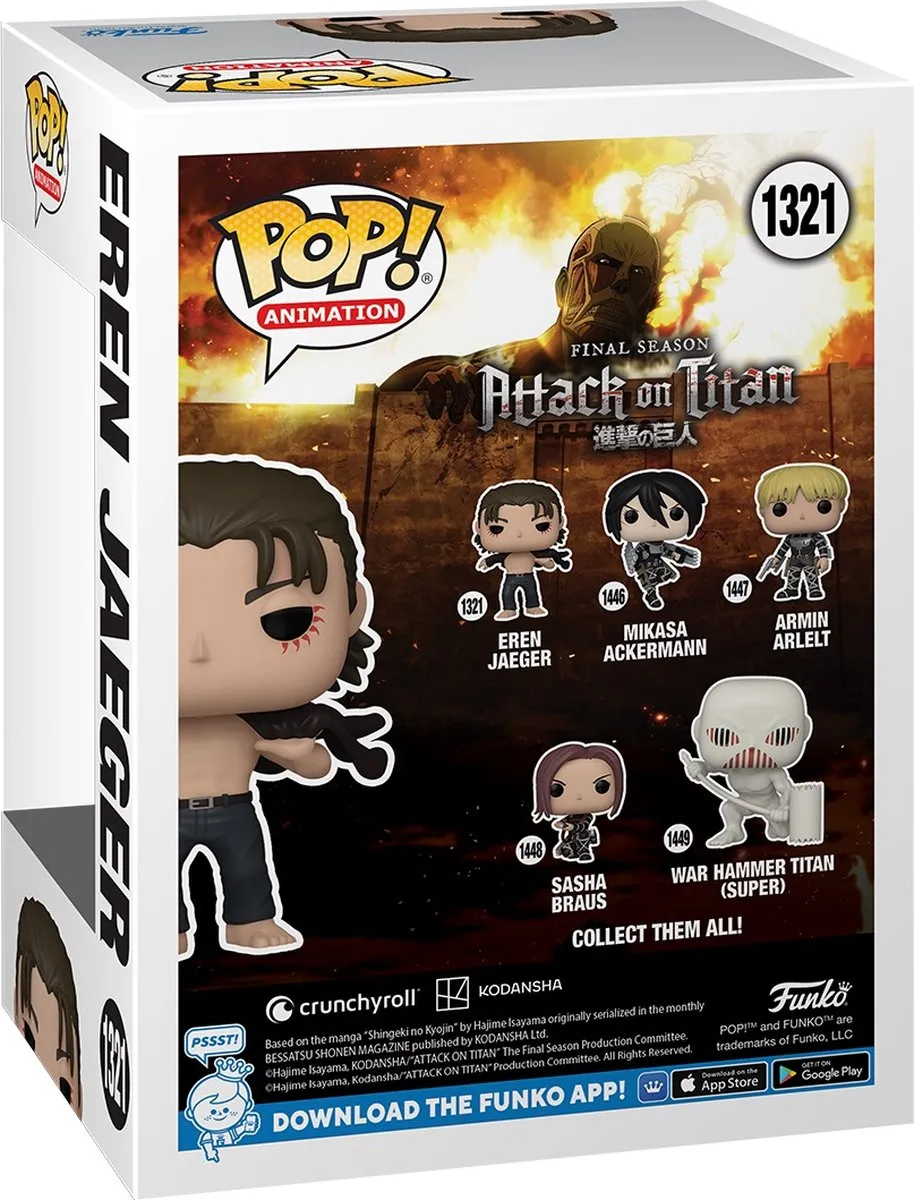 Funko Attack On Titan POP! Eren Jeager Verzamelfiguur 67926 - 9cm