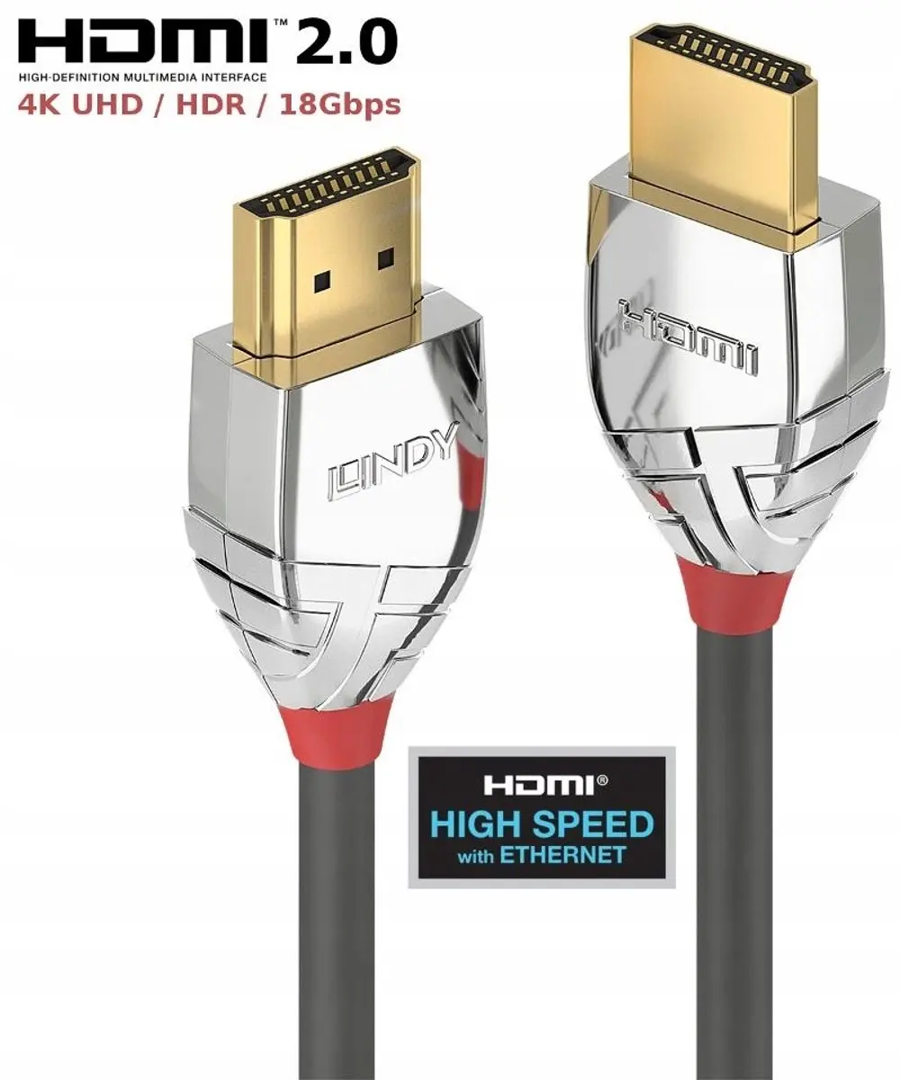 Lindy Cromo Line HDMI Kabel 2m - 4K - Grijs