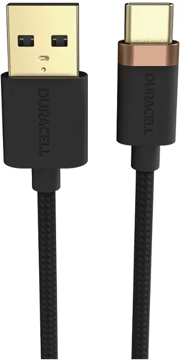 Duracell Toughened Kevlar USB-A naar USB-C Kabel 2m 3A - Zwart