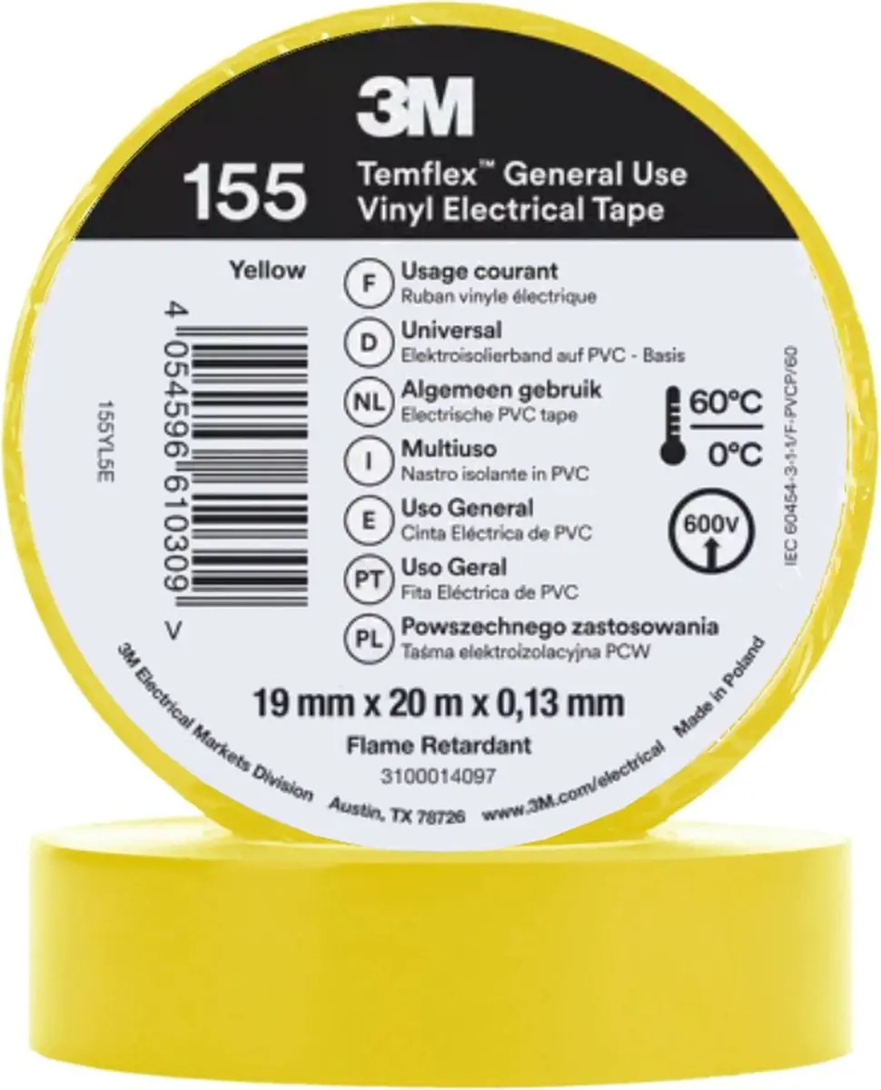 3M Isolatie Tape 19mm Geel