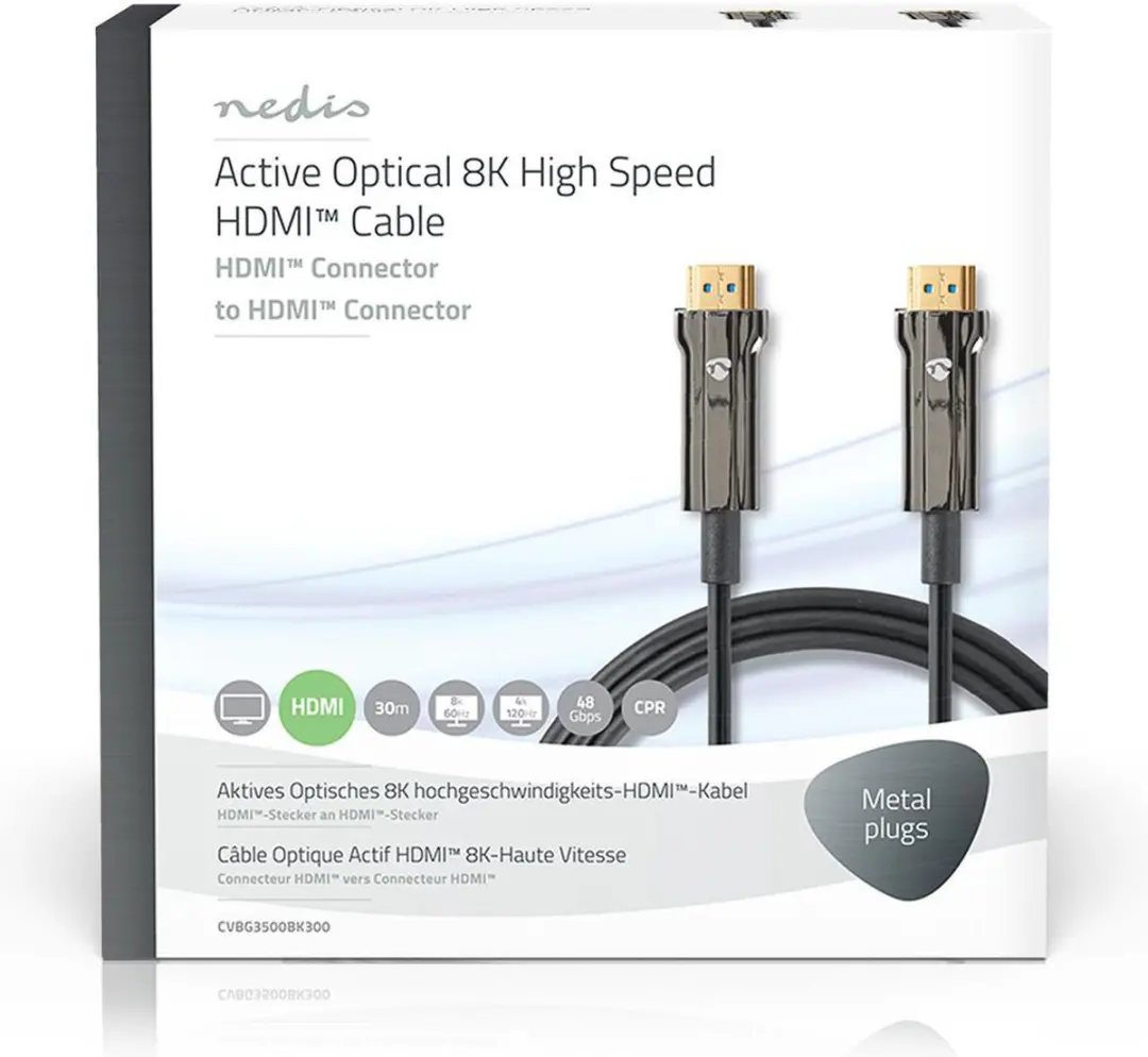 Nedis CVBG3500BK300 HDMI-Kabel 8K 48Gbps 30m - Zwart