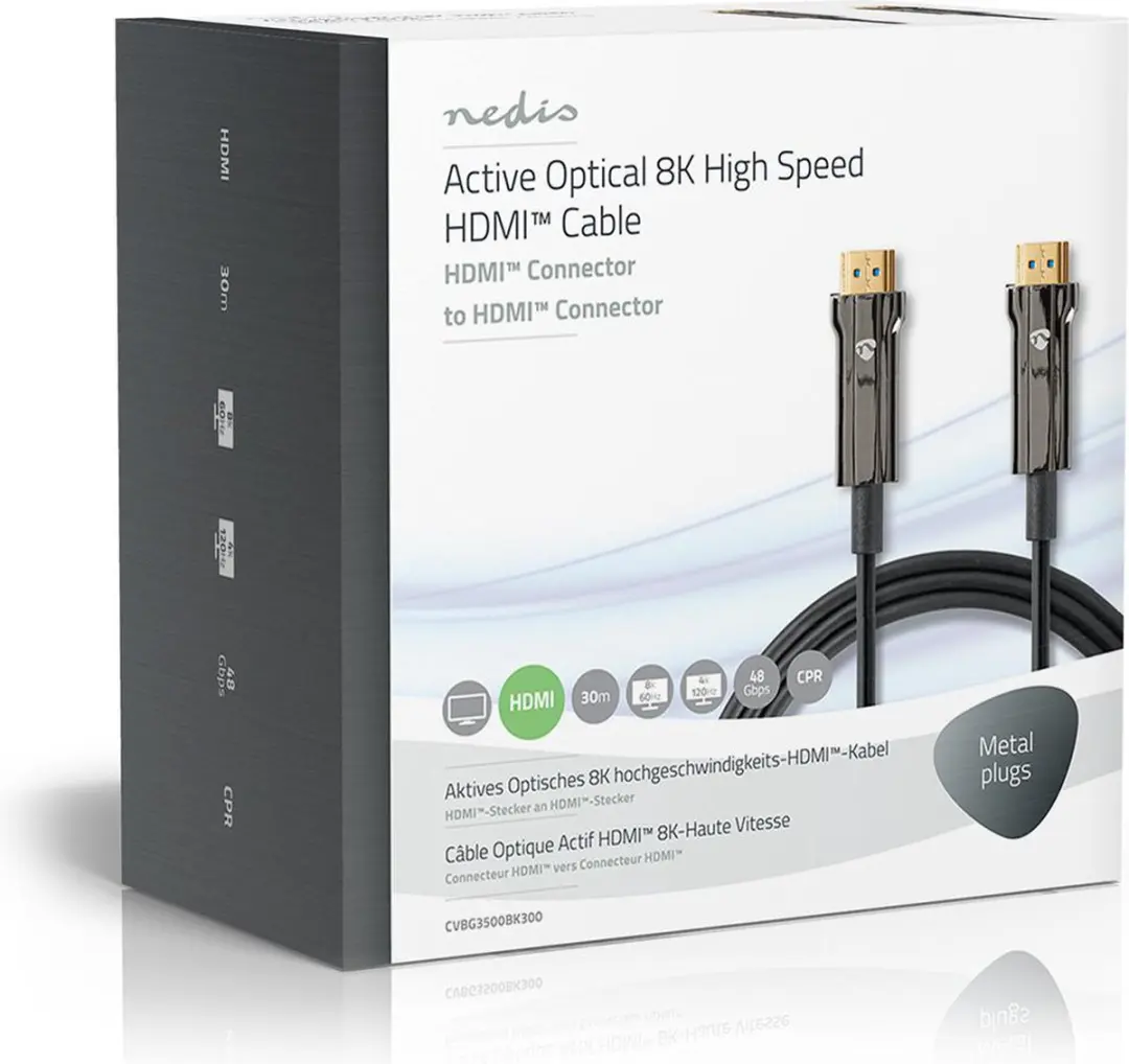 Nedis CVBG3500BK300 HDMI-Kabel 8K 48Gbps 30m - Zwart