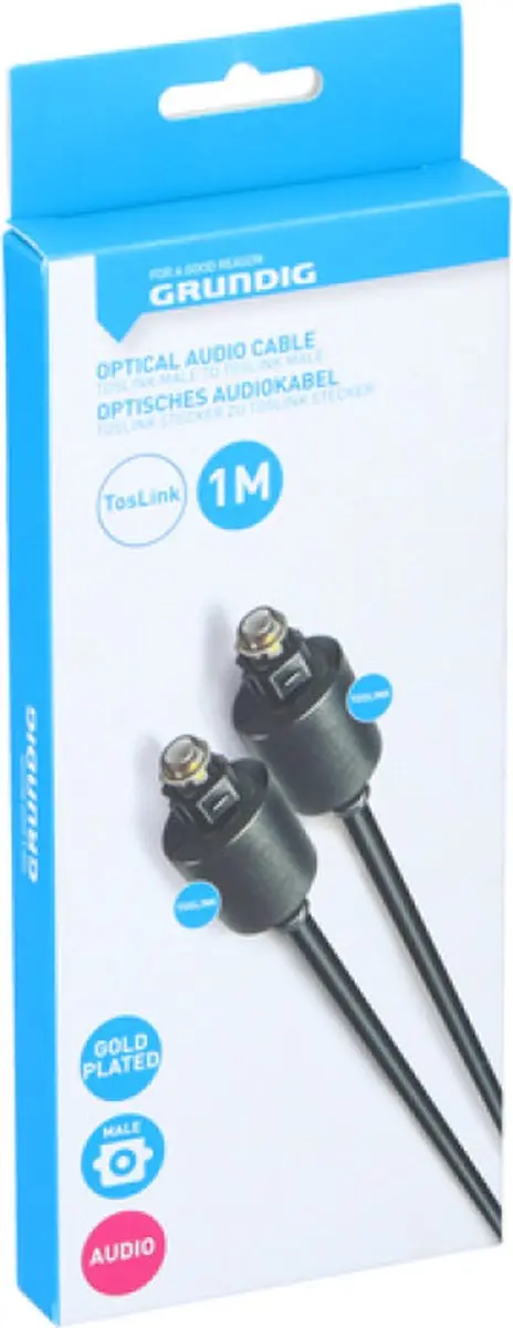 Grundig Glasvezel Audiokabel TosLink 1m - Zwart