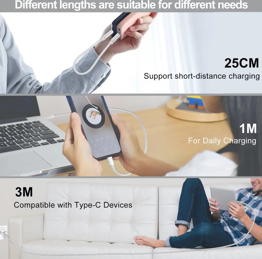 NÖRDIC USBC-N1092 USB-C naar USB-A Kabel 1m - Wit