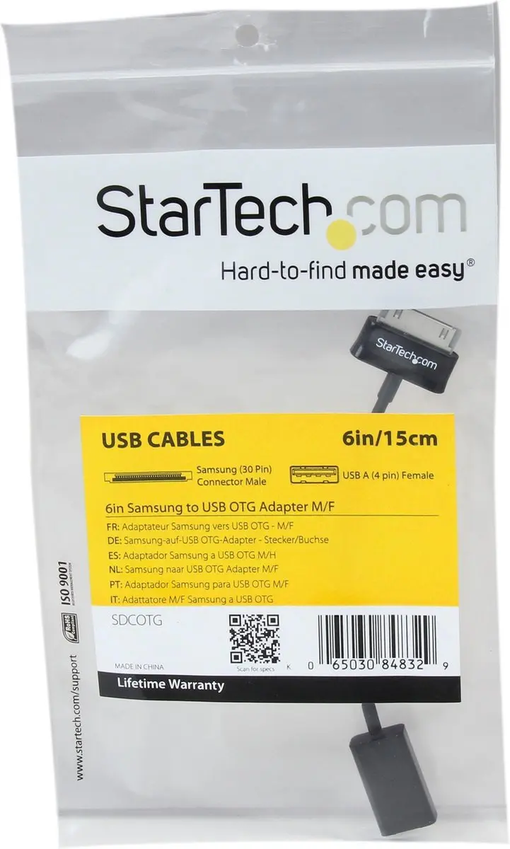 Startech.com USB OTG Adapterkabel SDCOTG - Zwart