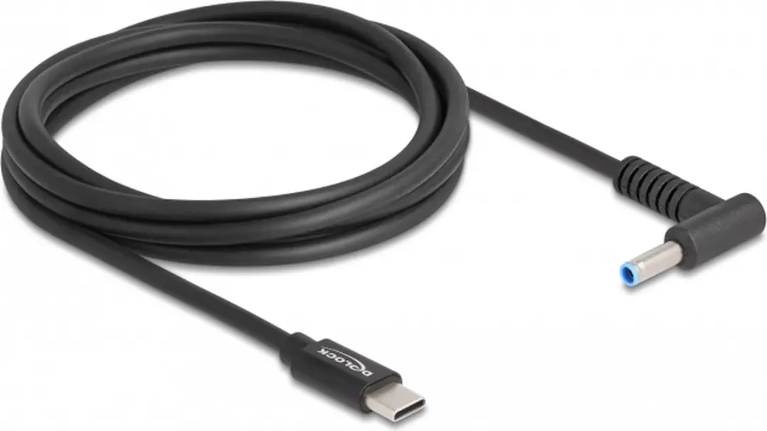 Delock USB-C naar HP/Compaq Notebook Laadkabel 4,5x2,8mm - 1,5m - Zwart