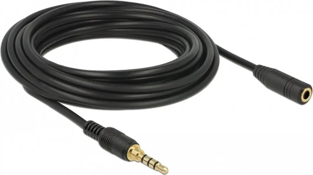 Delock 3,5mm Jack 4-polig Audio/Video Verlengkabel AWG24 - 5m - Zwart