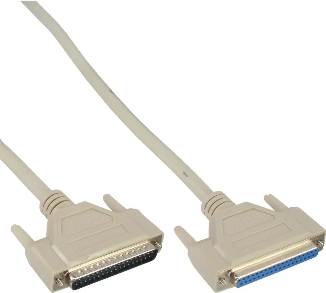 InLine® Seriële verlengkabel, 37-pins stekker / bus, 1:1 bezet, 1m