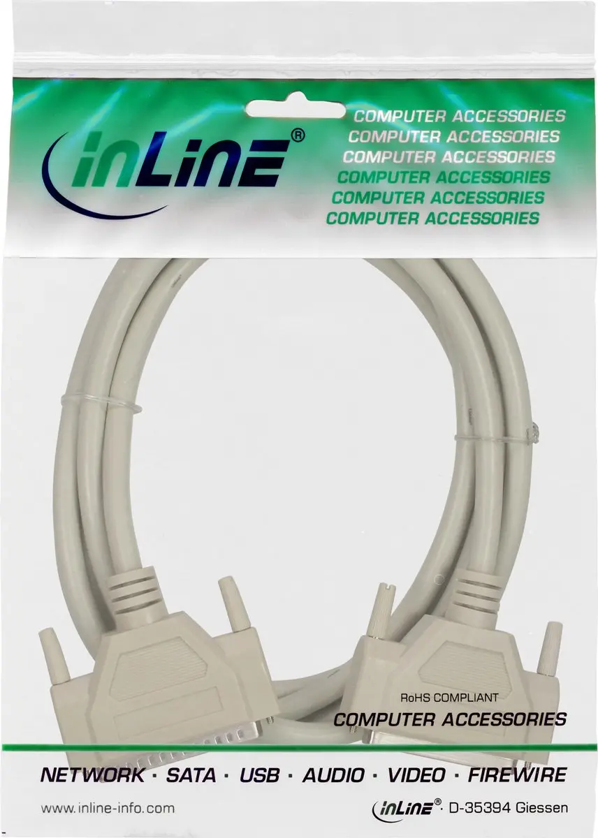 InLine Seriële Verlengkabel 37-pins 1m