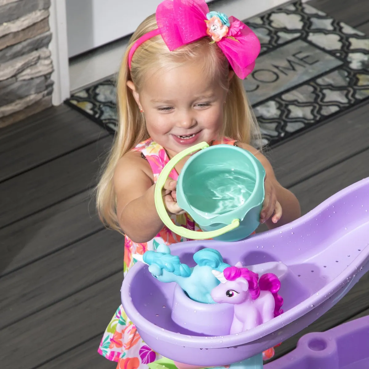 Step2 Rain Shower Splash Unicorns Watertafel - 13-delig accessoireset - Paars/Blauw - afbeelding 6 van 6