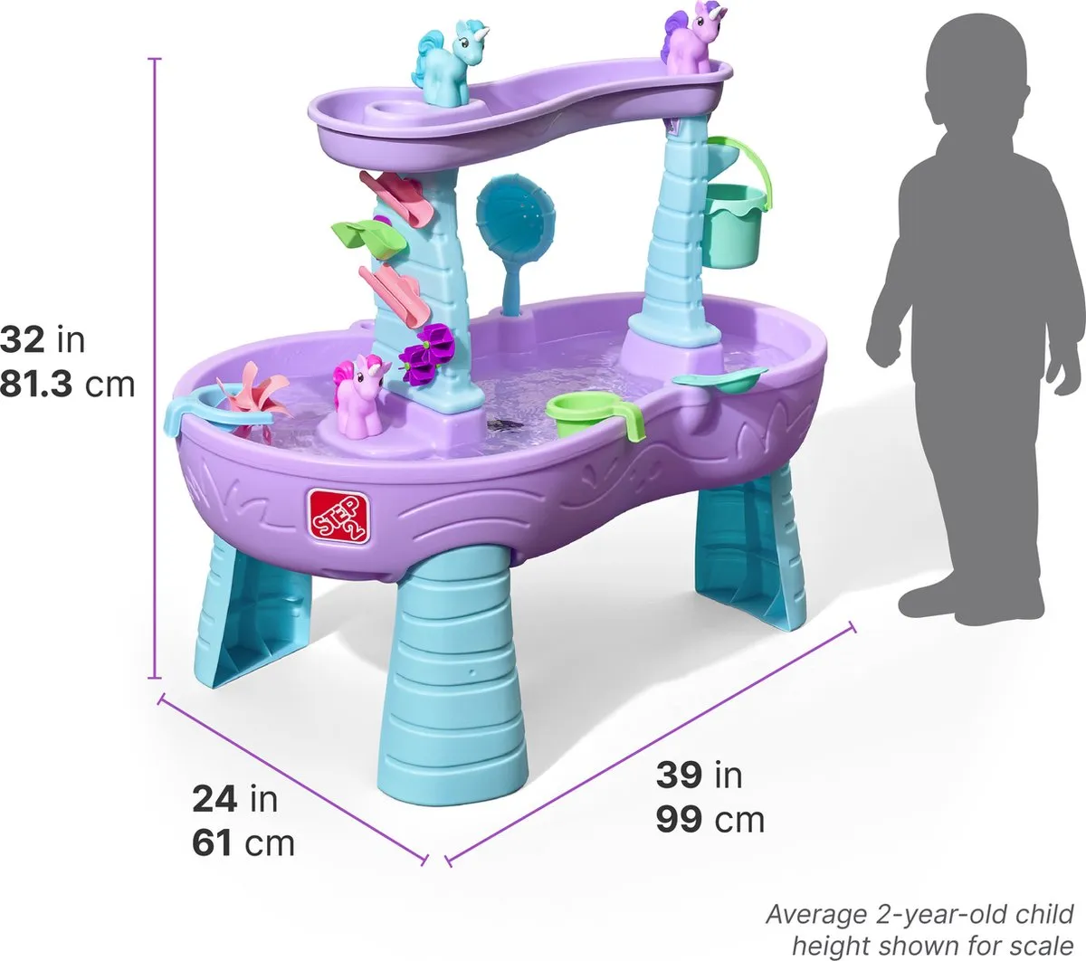 Step2 Rain Shower Splash Unicorns Watertafel - 13-delig accessoireset - Paars/Blauw