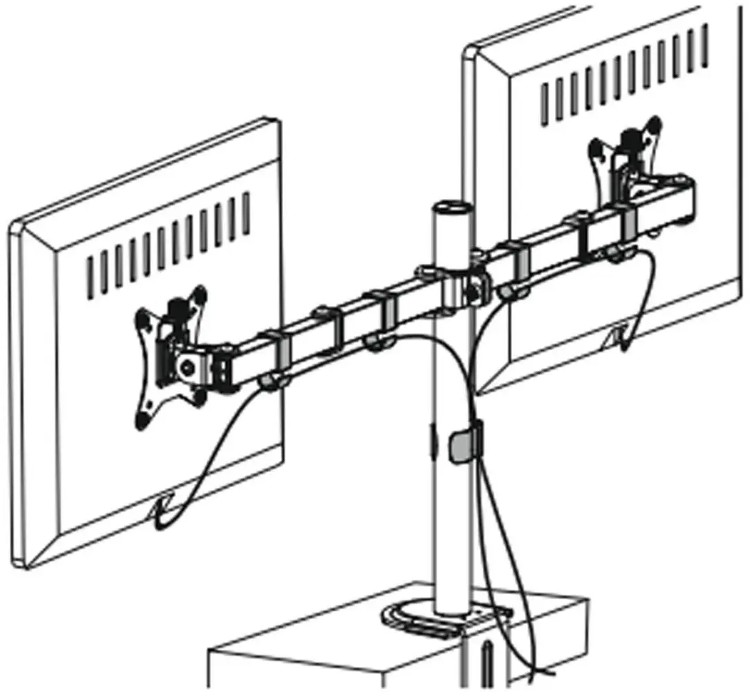 Gembird MA-D2-01 Monitorarm Dubbele Monitoren 17-32" - 9 kg per Monitor - Zwart
