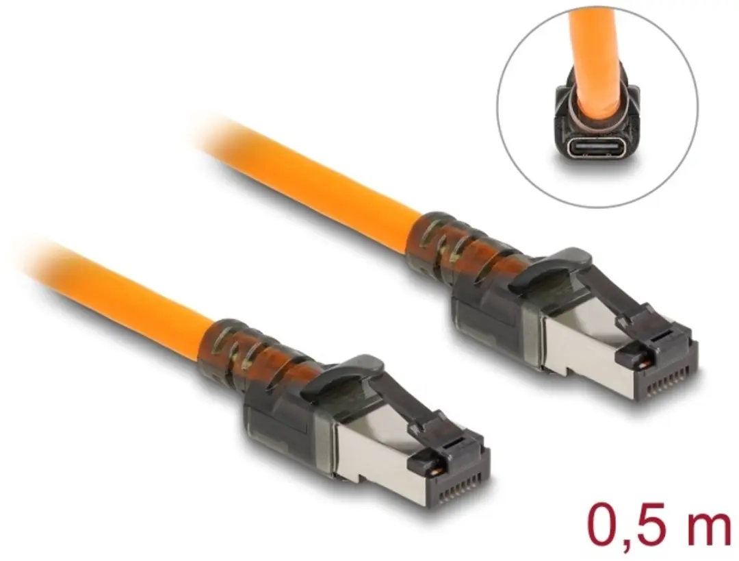 Delock RJ45 Netwerkkabel 0.5m Cat.6A S/FTP