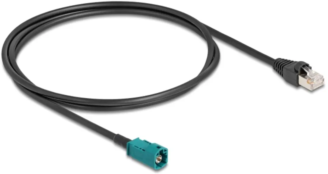 Delock HSD Z naar RJ45 Kabel 1m - Zwart/Blauw