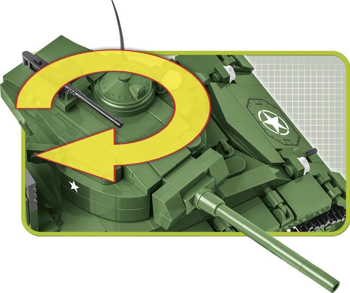 Cobi M24 Chaffee Bouwpakket 590 Onderdelen - Donkergrijs - afbeelding 6 van 6