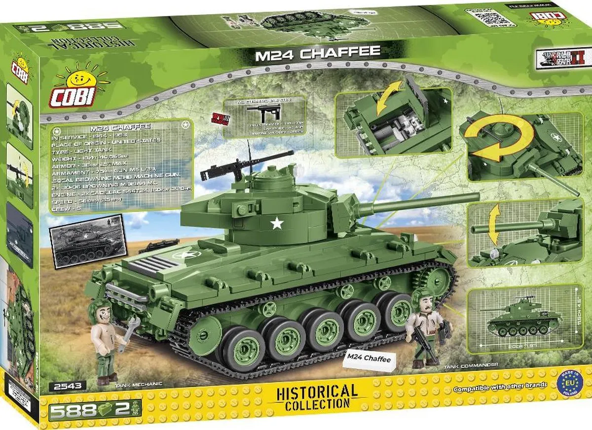 Cobi M24 Chaffee Bouwpakket 590 Onderdelen - Donkergrijs