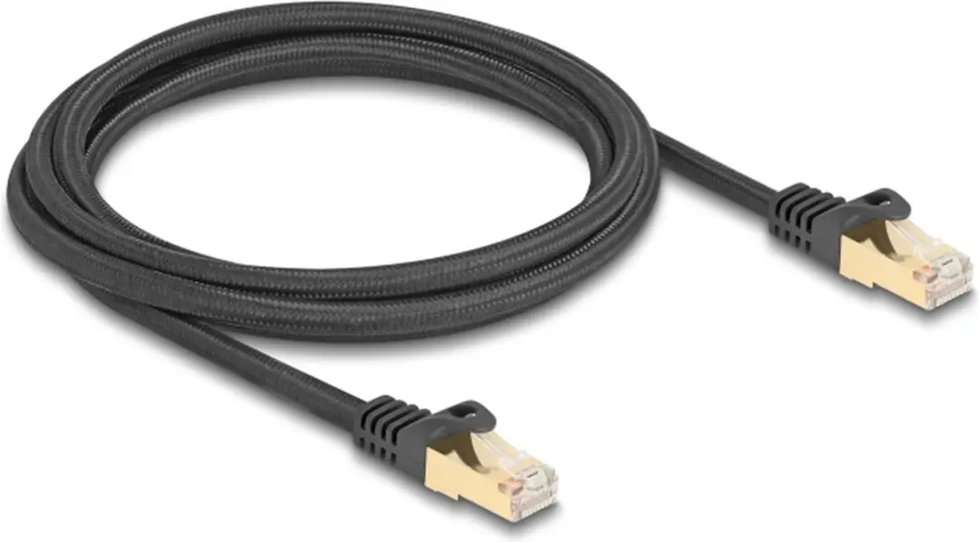 Delock Cat.6A S/FTP RJ45 Kabel 2m - Zwart