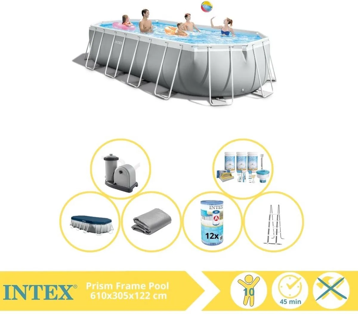 Intex Prism Frame 26798GN Opzetzwembad 610x305x122cm
