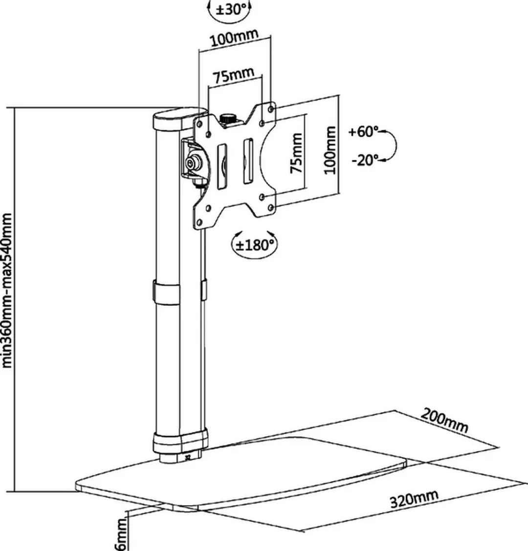 Neomounts FPMA-D890WHITE Monitorarm - 30" - Wit