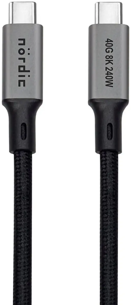 NÖRDIC USB4-426 USB-C Kabel 240W 8K 60Hz - Grijs - afbeelding 6 van 6