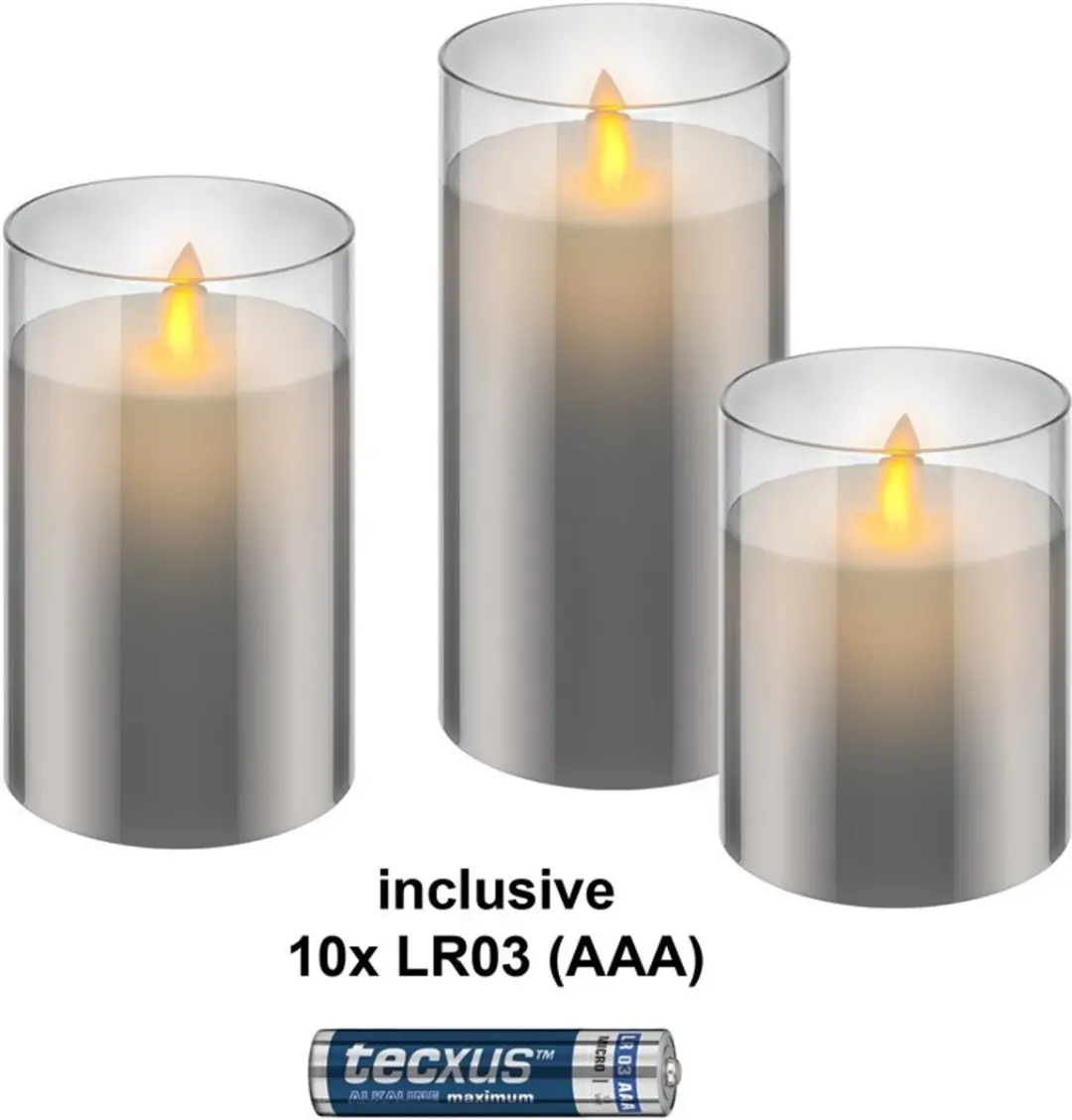 Goobay LED Waskaarsen Set 3 Stuks