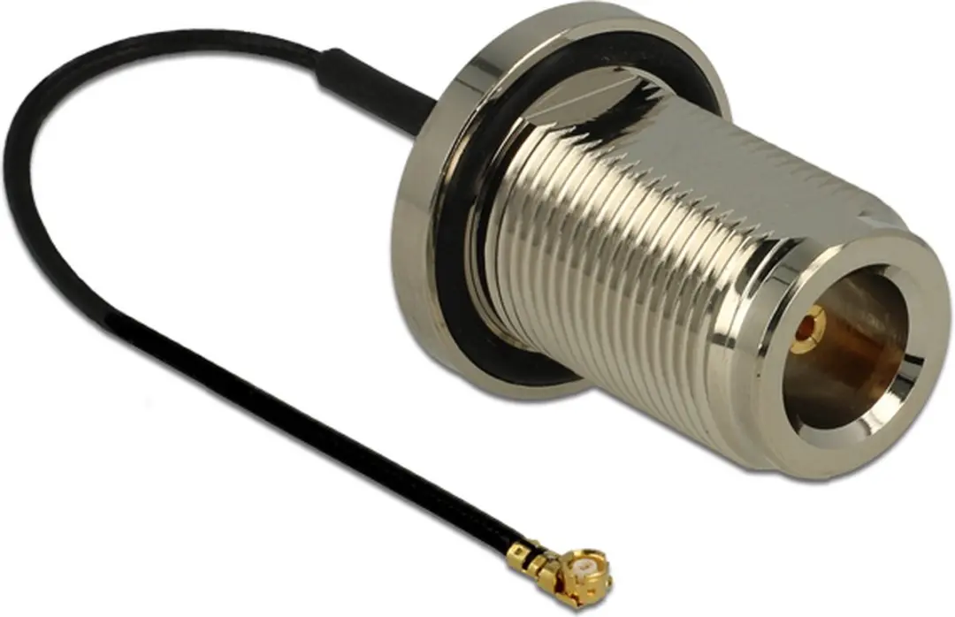 Delock MHF I (v) - N (v) Kabel 0,10m - Micro Coax 1,37mm - 50 Ohm - Zwart
