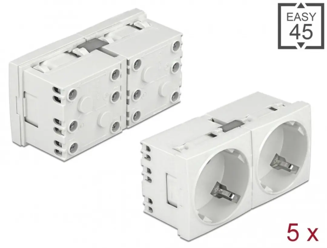 Delock Easy 45° Aardcontactdoos 2-voudig