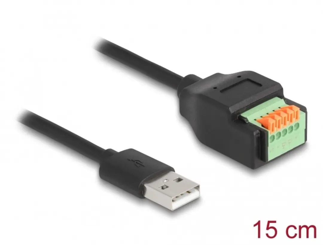 Delock USB 2.0 Type-A naar Terminal Block Adapter 15cm