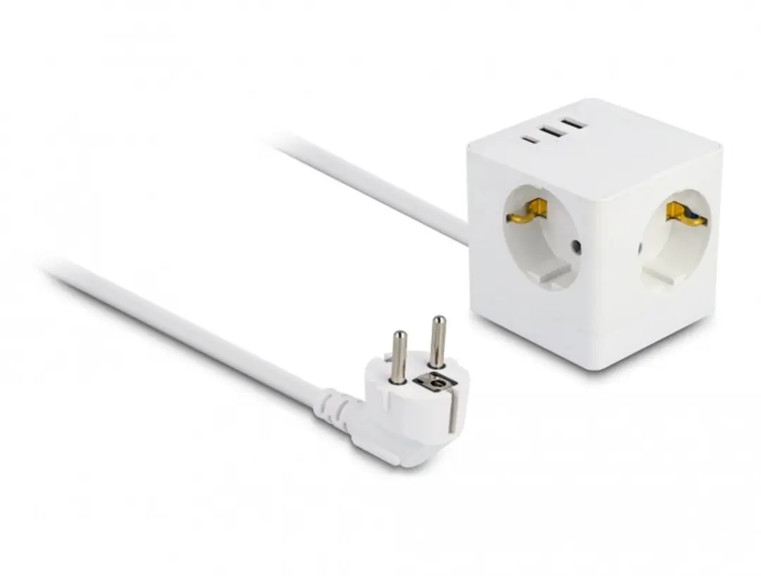 Delock Extension Socket Cube 3-Weg Wit