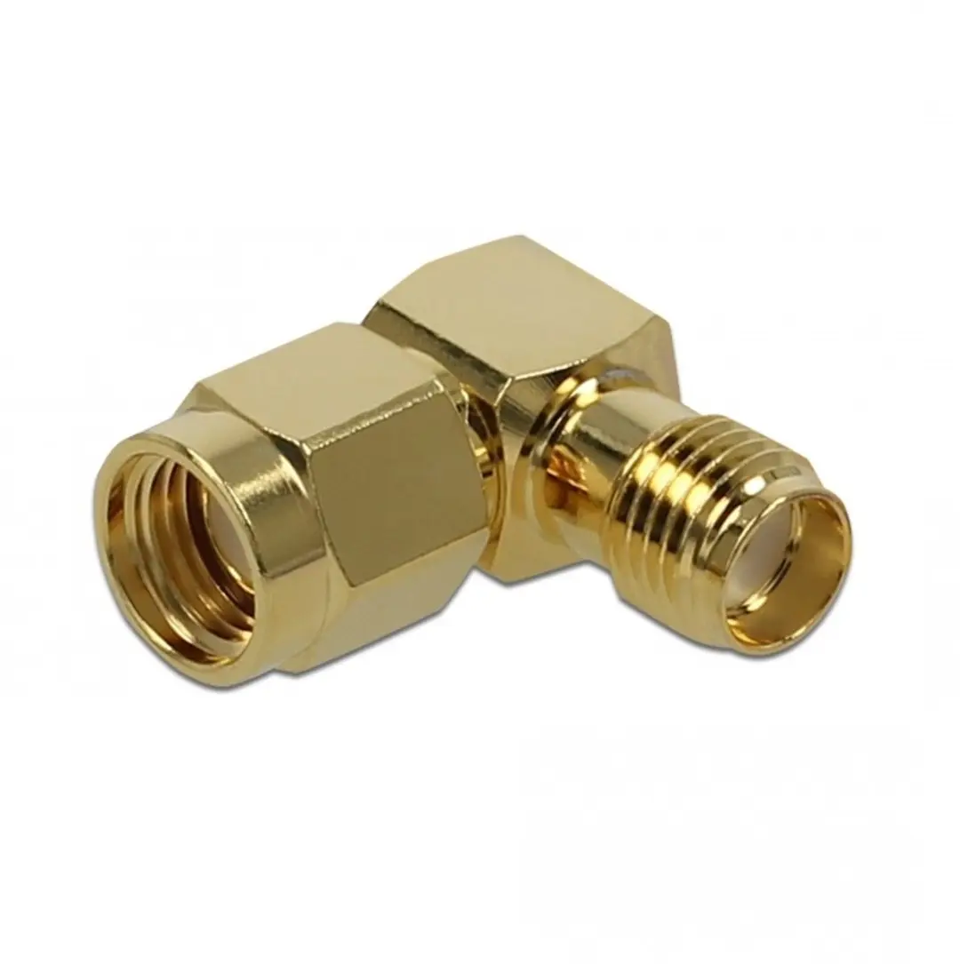 Delock RP-SMA naar SMA Haakse Adapter 50 Ohm 10 GHz
