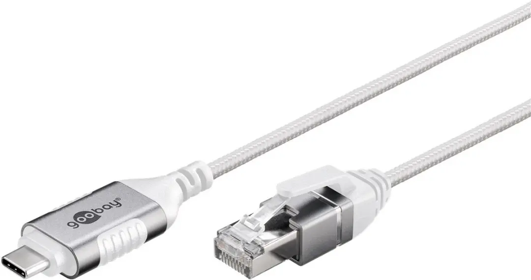 Goobay USB-C naar RJ45 Gigabit Ethernet Kabel 1m - Wit
