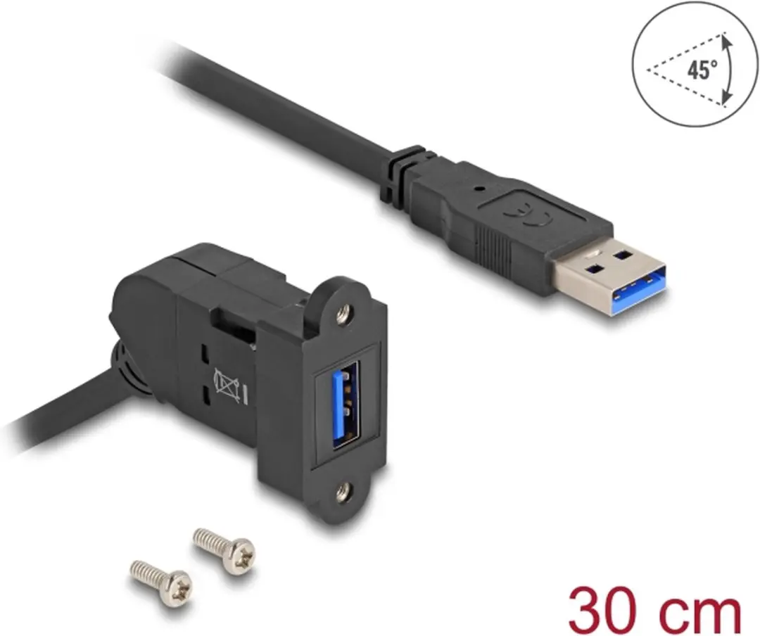 Delock USB-A Haaks Keystone Module 5Gbps - Zwart