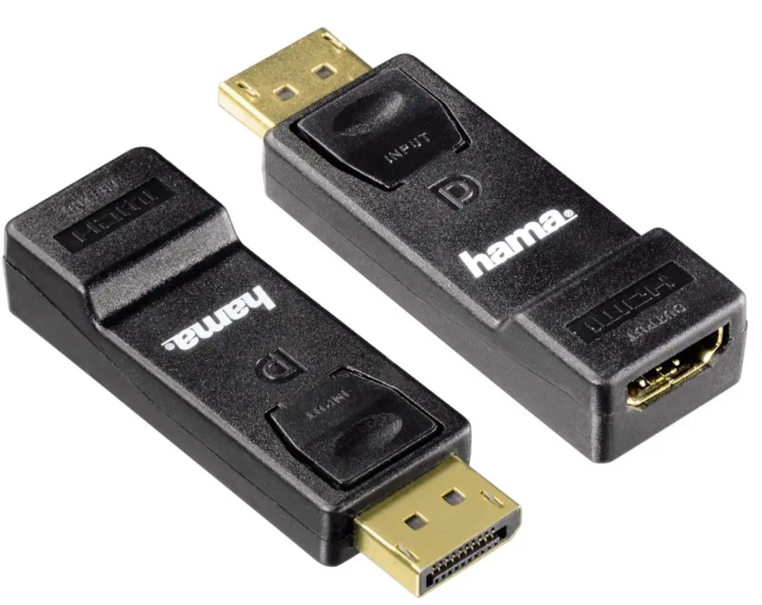 Hama 00133492 tussenstuk voor kabels DisplayPort HDMI Zwart